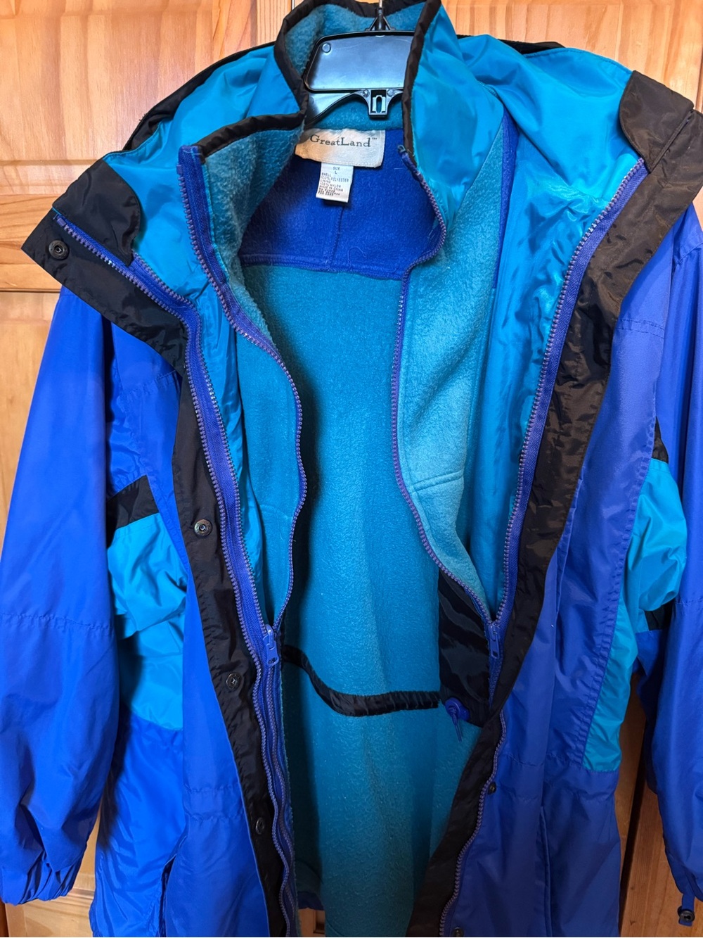 Great land Blue 3-in-1 color-block design is very common Insulated Winter Jacket